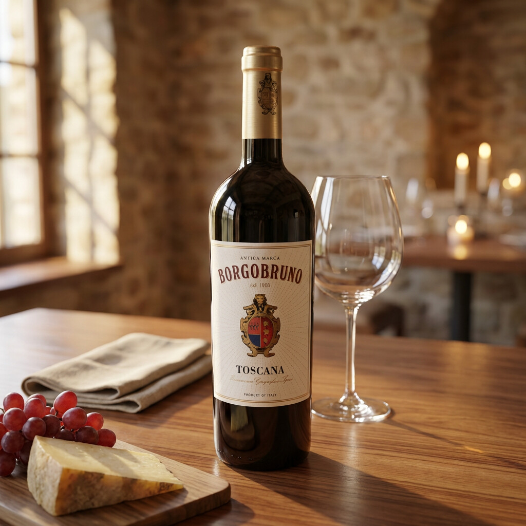 Borgobruno tinto Toscana Italia uva sangiovese maridaje queso y embutido