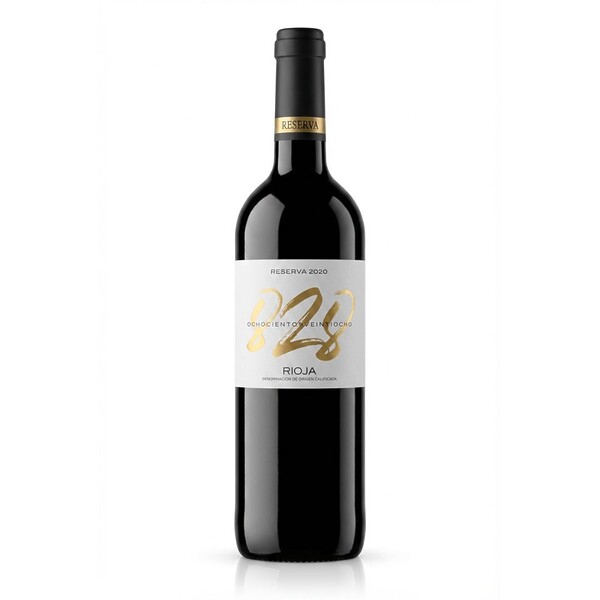 Botella de vino tinto Rioja reserva 828