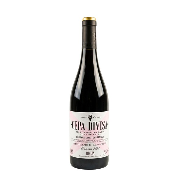 Botella de vino Cepa Divisa Crianza 2022 para regalo gourmet