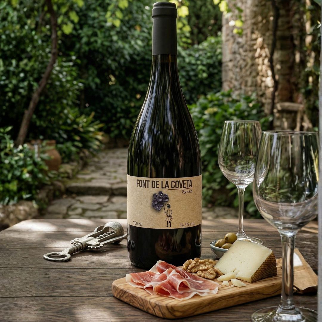 Vino tinto Font de la Coveta para maridar con queso y jamón