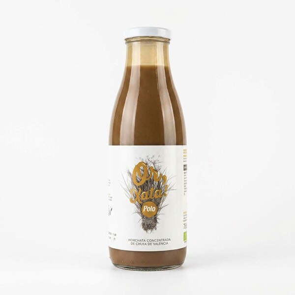Botella de horchata concentrada Polo premium de 750 ml con sesenta y dos por ciento de chufa