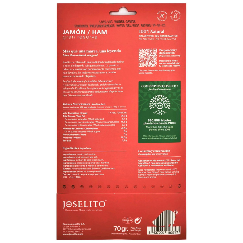 jamón joselito loncheado