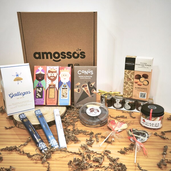 Caja gourmet infantil Navidad regalo Reyes Magos turrones