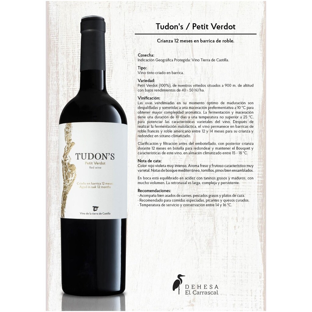 Ficha técnica vino tinto Tudon's Petit Verdot 'Dehesa El Carrascal'