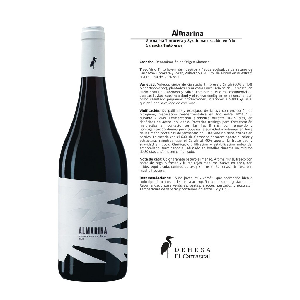 Ficha técnica vino tinto Almarina de Almansa 'Dehesa El Carrascal'