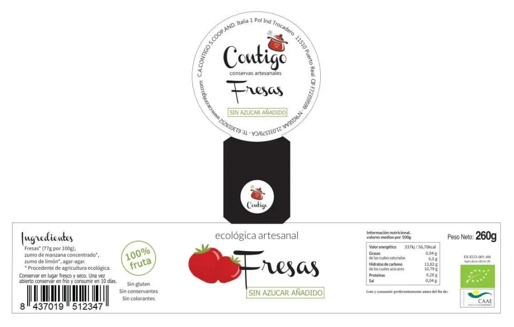 Mermelada de fresas ecológica sin azúcar añadido - Imagen 2